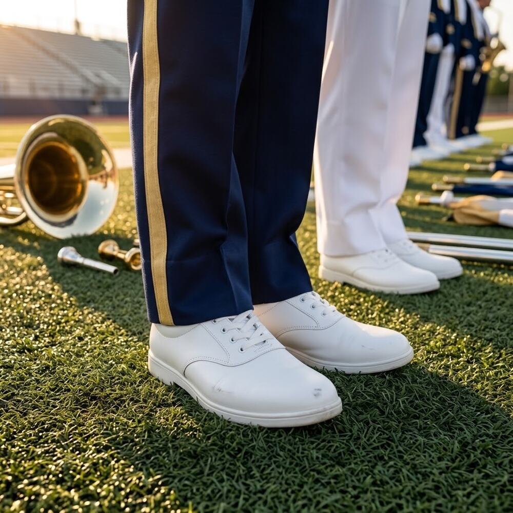 Dinkles White Marching Band Shoes Unisex Mens 6.5 Womens 8.5 Style 6565